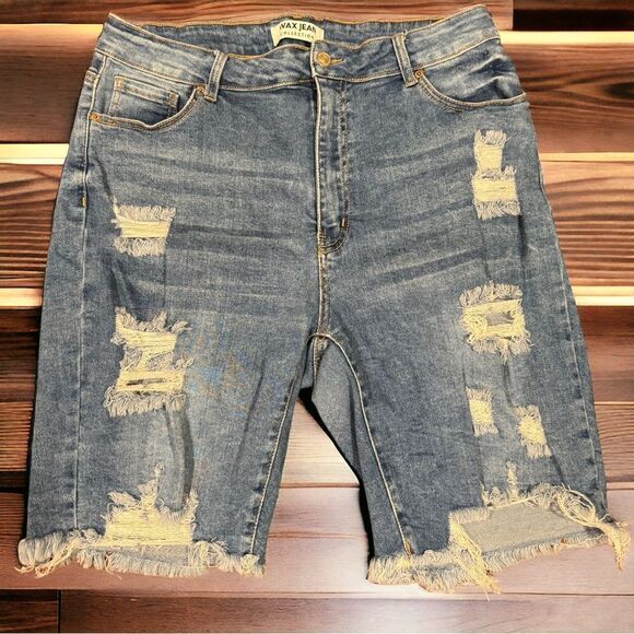 Wax Jeans Distressed Women’s High Waist Shorts Size 3X - Picture 2 of 10